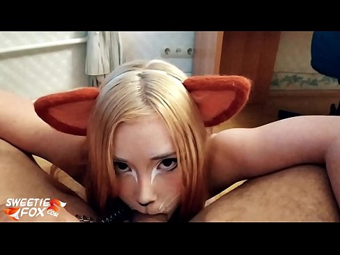 ❤️ Kitsune ابتلاع ديك ونائب الرئيس في فمها الإباحية الجميلة